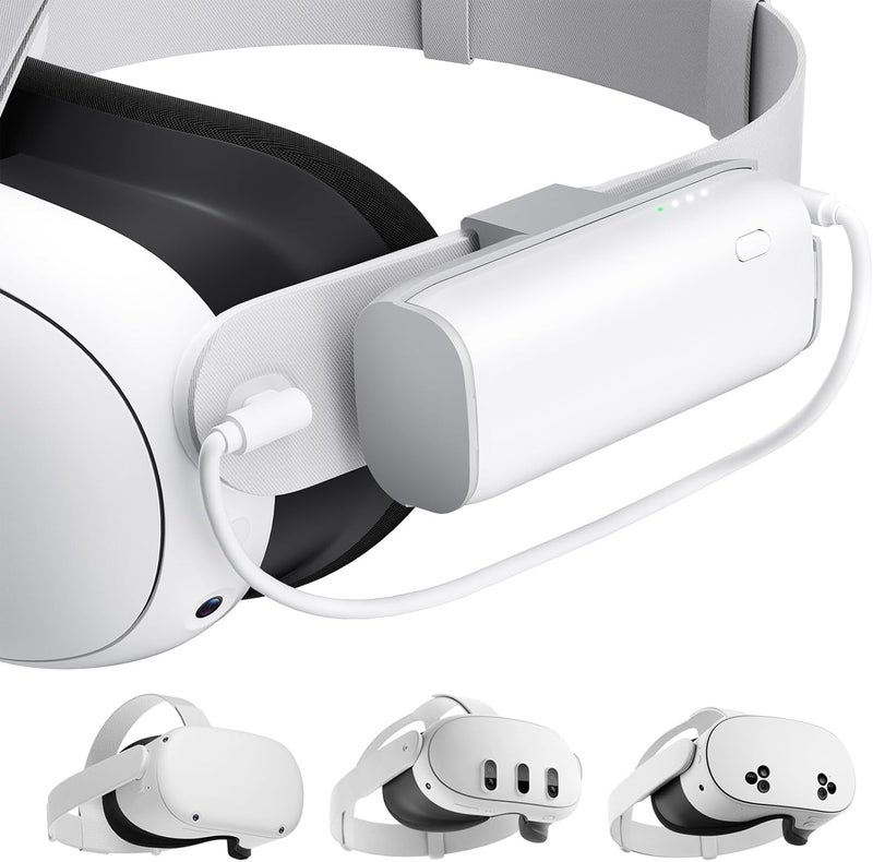 SUPERUS Battery Pack for Meta Quest 3/3S & Oculus Quest 2, 5000mAh, PD20W Fast Charging, Extra 2-3H Playtime, Compatible with Original & Elite Straps, Lightweight Portable Rechargeable VR Accessories - Image 1